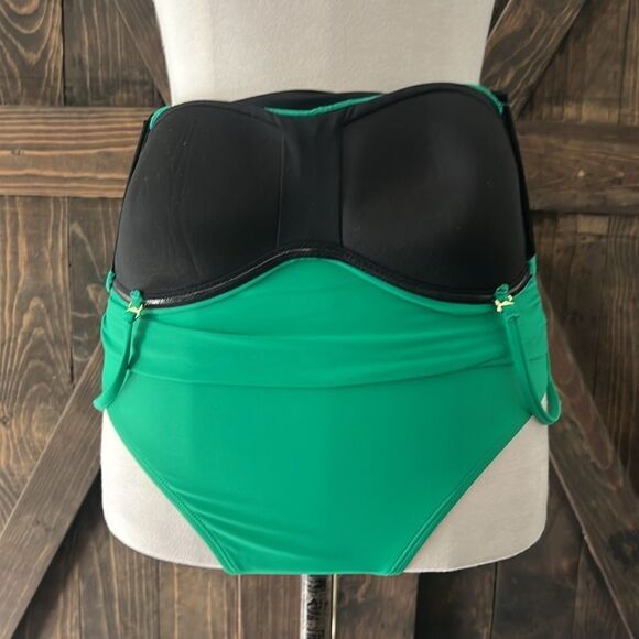 RELLECIGA Tummy Control Swimwear Strapless One Piece Swimsuit Ruched Swimsuit - Picture 9 of 14